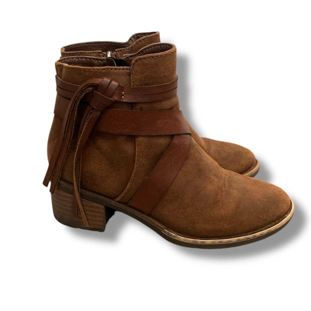 Girls Brown Suede Ankle Boots